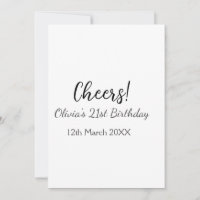 Cheers 21. Geburtstag hinzufügen Namensdatum einfa