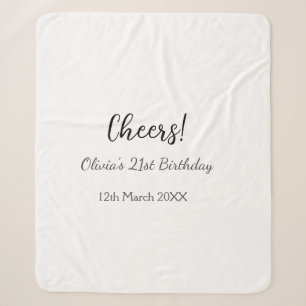 Cheers 21. Geburtstag hinzufügen Namensdatum einfa Sherpadecke