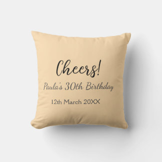Cheers 30th birthday add name date simple minimal  kissen