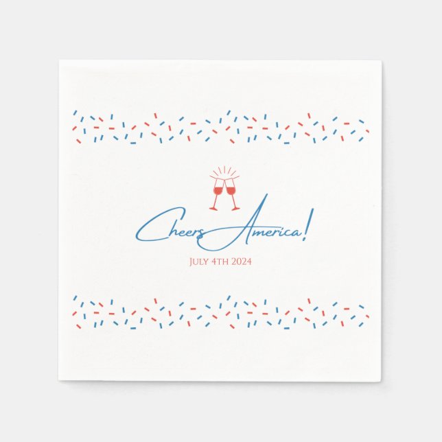 Cheers America! - Vierter Cocktail Napkins im Juli Serviette (Vorderseite)