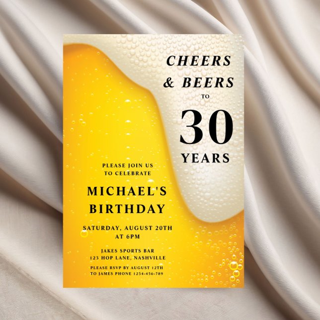 Cheers And Beers 30th Birthday Einladung (Cheers And Beers 30th Birthday Invitation)