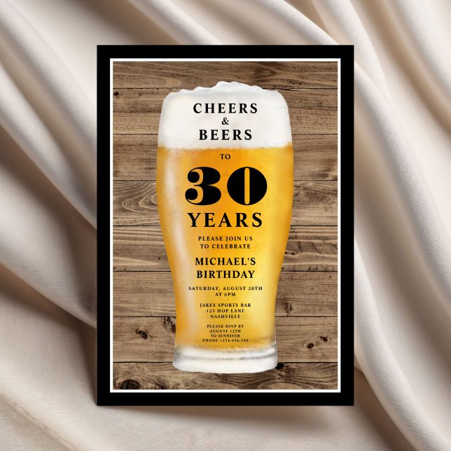 Cheers And Beers 30th Birthday Einladung (Cheers And Beers 30th Birthday Invitation)
