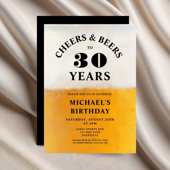 Cheers And Beers 30th Birthday Einladung (Cheers And Beers 30th Birthday Invitation)