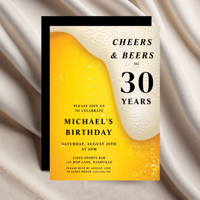Cheers And Beers 30th Birthday Einladung (Cheers And Beers 30th Birthday Invitation)