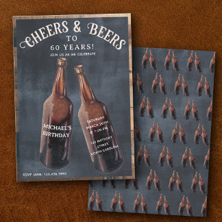 Cheers and Beers 60th Beer Birthday Party Einladung