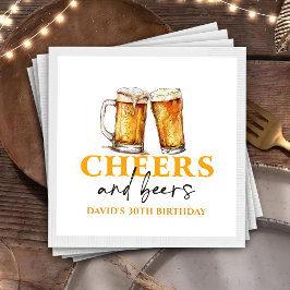 Cheers and Beers Beer Glass Geburtstag Napkins Serviette