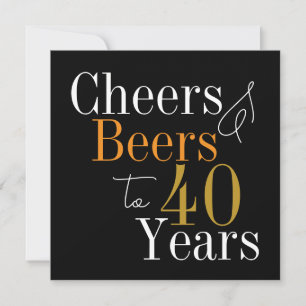 Cheers and Beers Black Gold 40. Geburtstagsfeier Einladung