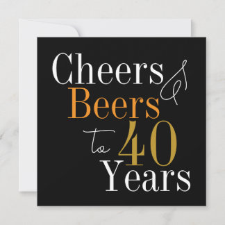 Cheers and Beers Black Gold 40. Geburtstagsfeier Einladung