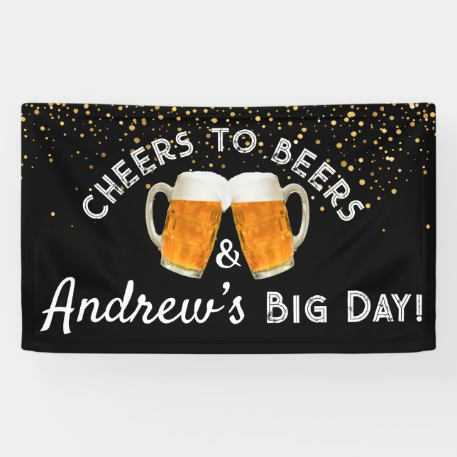 Cheers and Beers & [Name]’s Big Day Rustic  Banner (Horizontal)