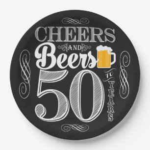 Cheers and Beers to 50 Years Paper Tellers 9" Pappteller
