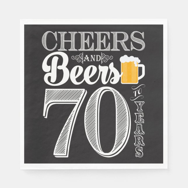 Cheers and Beers to 70 Years Luncheon Napkins Serviette (Vorderseite)