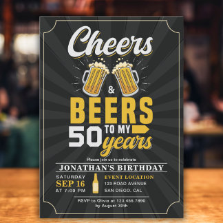 Cheers and Beers to my 50 Years Fun Birthday Einladung