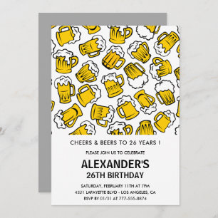 Cheers and Bers 26. Geburtstagseinladungen Männer Einladung