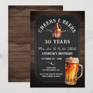 Cheers and Bers 30. Geburtstag Party Einladung