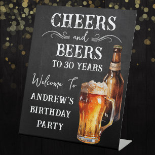 Cheers and Bers 30. Geburtstag Pedestal Sign Sockelschild