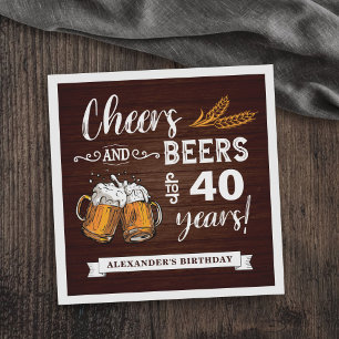 Cheers and Bers 40. Geburtstag Rustikal Serviette
