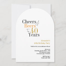 Cheers and Bers 40 Jahre minimales Party Einladung