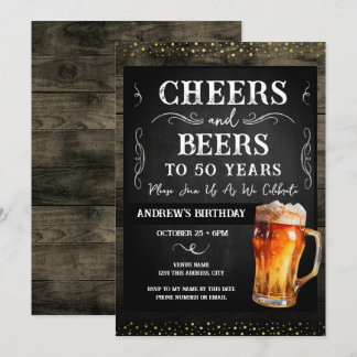 Cheers and Bers 50. Geburtstagsparty Budget Einladung