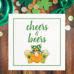 Cheers and Bers Leprechaun St Patrick's Day Party Serviette