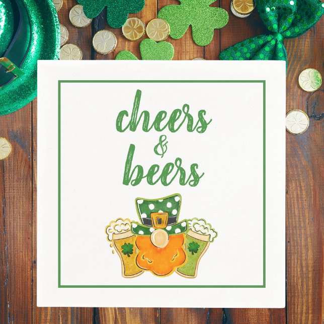 Cheers and Bers Leprechaun St Patrick's Day Party Serviette (Von Creator hochgeladen)