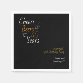 Cheers and Bers Personalisiert 40. Geburtstag Serviette