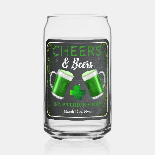 Cheers and Bers St. Patrick's Day Party Dosenglas (Vorderseite)