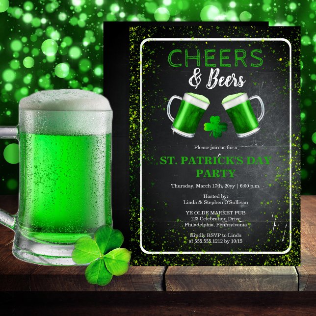 Cheers and Bers St Patricks Day Party Einladung (Von Creator hochgeladen)
