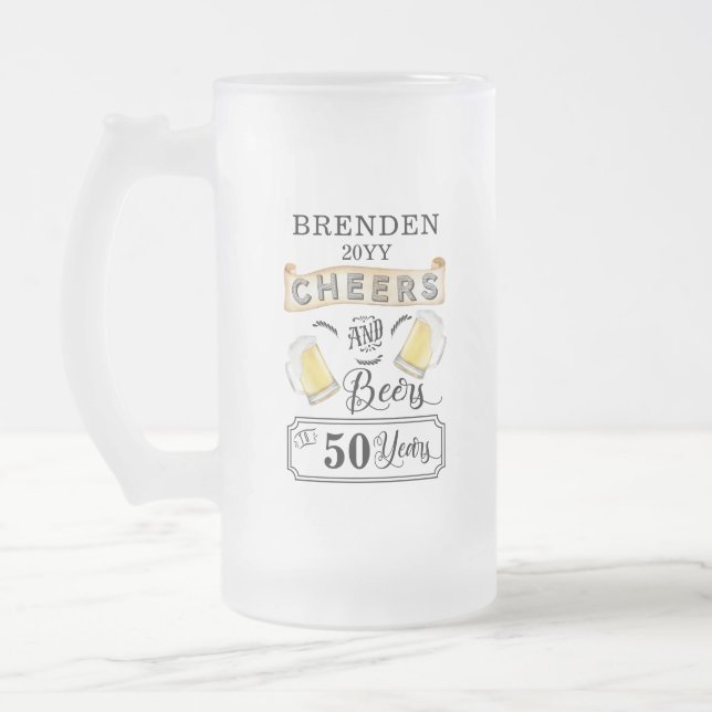 Cheers and Bers to 50 Years Birthday Mattglas Bierglas (Links)