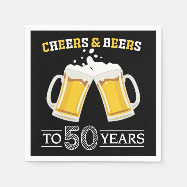 Cheers and Bers to 50 Years Napkins Serviette (Vorderseite)