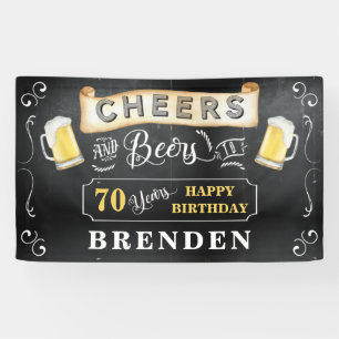 Cheers and Bers to 70 Years Birthday Party Banner
