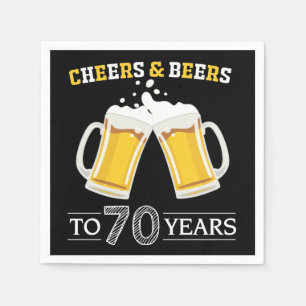 Cheers and Bers to 70 Years Napkins Serviette