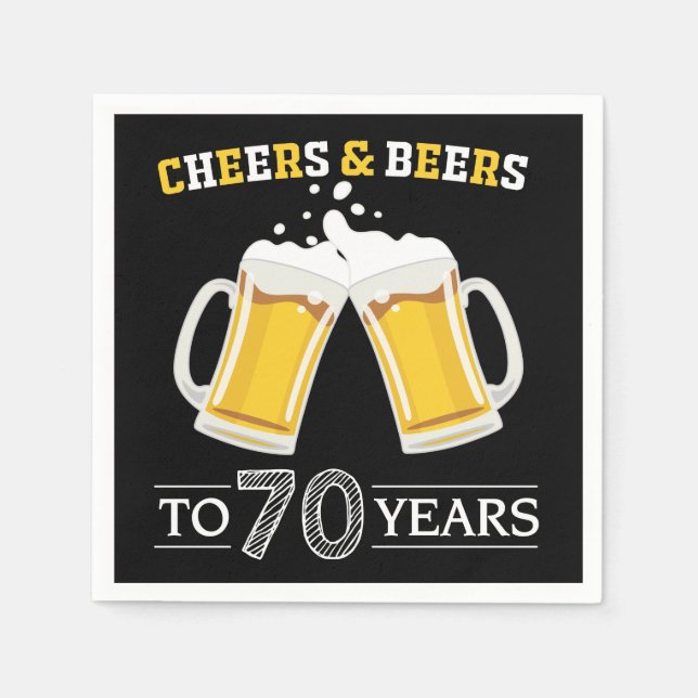 Cheers and Bers to 70 Years Napkins Serviette (Vorderseite)