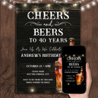 Cheers and Biere 40. Geburtstag Bar Lights Invitat