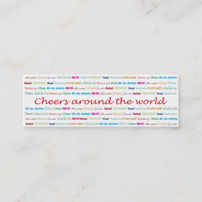 Cheers_Around die World_bartender Dienstleistungen Mini Visitenkarte (Vorderseite)