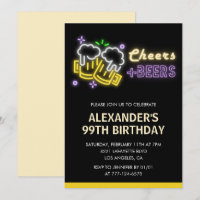 Cheers Beer Drinks Black Chalkboard 99. Geburtstag