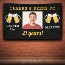 Cheers & Beers 21. Jahre Geburtstags-Foto Keepake