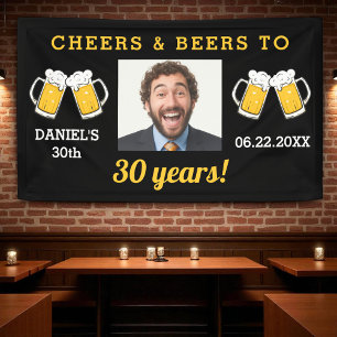 Cheers & Beers 30 Jahre Meilenstein Geburtstag Fot Banner