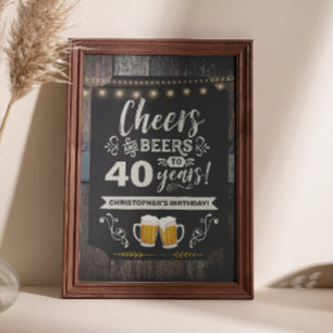 Cheers & Beers 40. Begrüßungszeichen 20 x 30 Poster