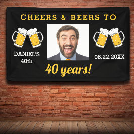 Cheers & Beers 40 Jahre Geburtstag Foto Keepake Banner