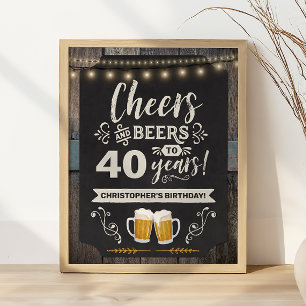Cheers & Beers 40. Willkommensschild Poster
