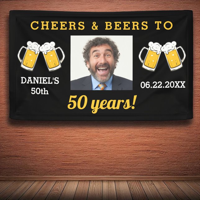 Cheers & Beers 50 Jahre Geburtstag Foto Keepake Banner (Von Creator hochgeladen)