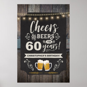 Cheers & Beers 60. Begrüßungszeichen 20 x 30 Poster