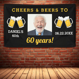 Cheers & Beers 60 Jahre Geburtstag Foto Keepake Banner
