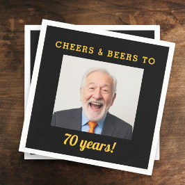 Cheers & Beers 70 Jahre altes Geburtstagsgebäck Fo Serviette