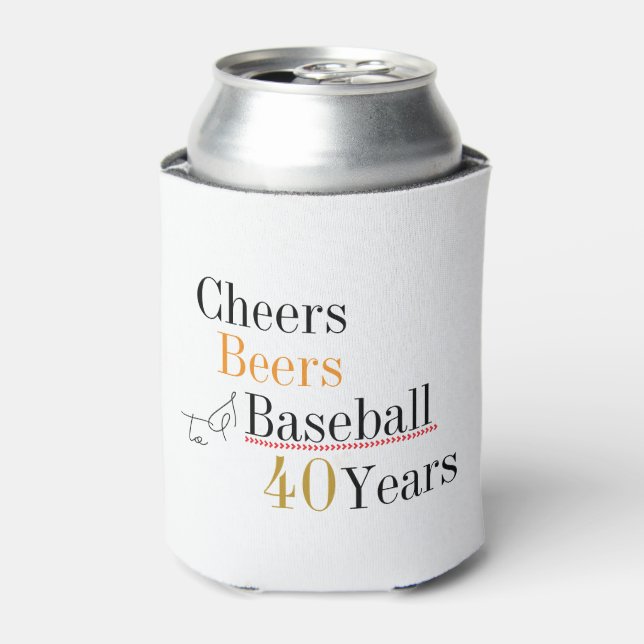Cheers Beers and Baseball 40th Birthday Party Dosenkühler (Kanne Vorderseite)