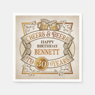 Cheers Beers Birthday Serviette