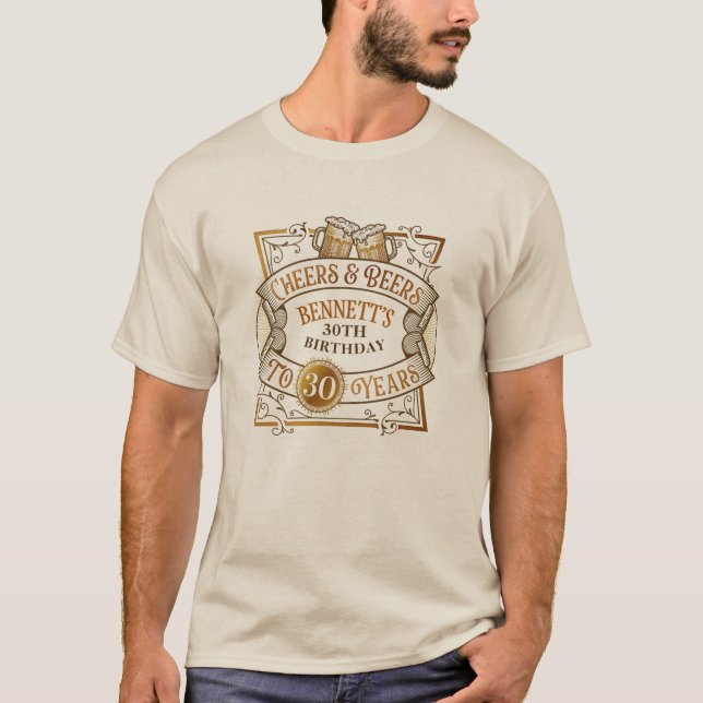Cheers Beers Birthday T-Shirt (Vorderseite)
