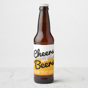 Cheers & Beers Cold and Foamy Beer Bottle Labels Bierflaschenetikett