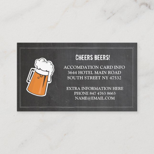 Cheers Beers Extra Unterkunft Cards Begleitkarte (Vorderseite)