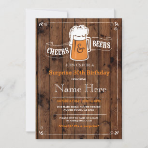 Cheers & Beers Geburtstagsparty JEDES ALTER Biere  Einladung